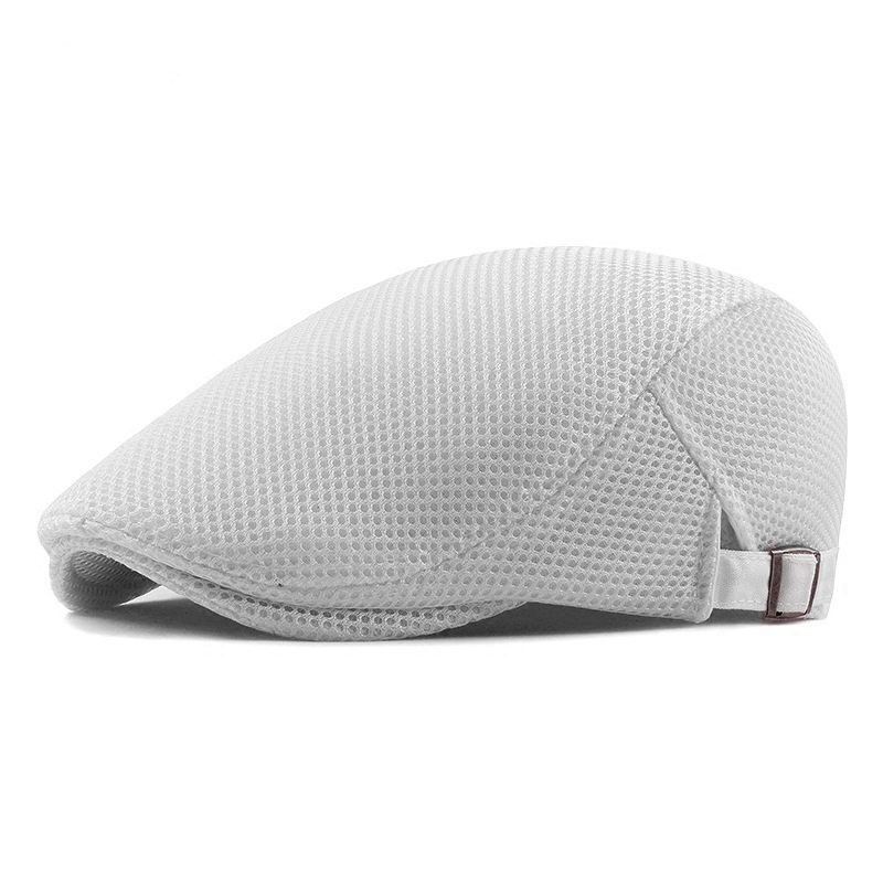 Adjustable Breathable Mesh Hat Newsboy Beret Ivy Cap Cabbie Flat Cap - Image 3