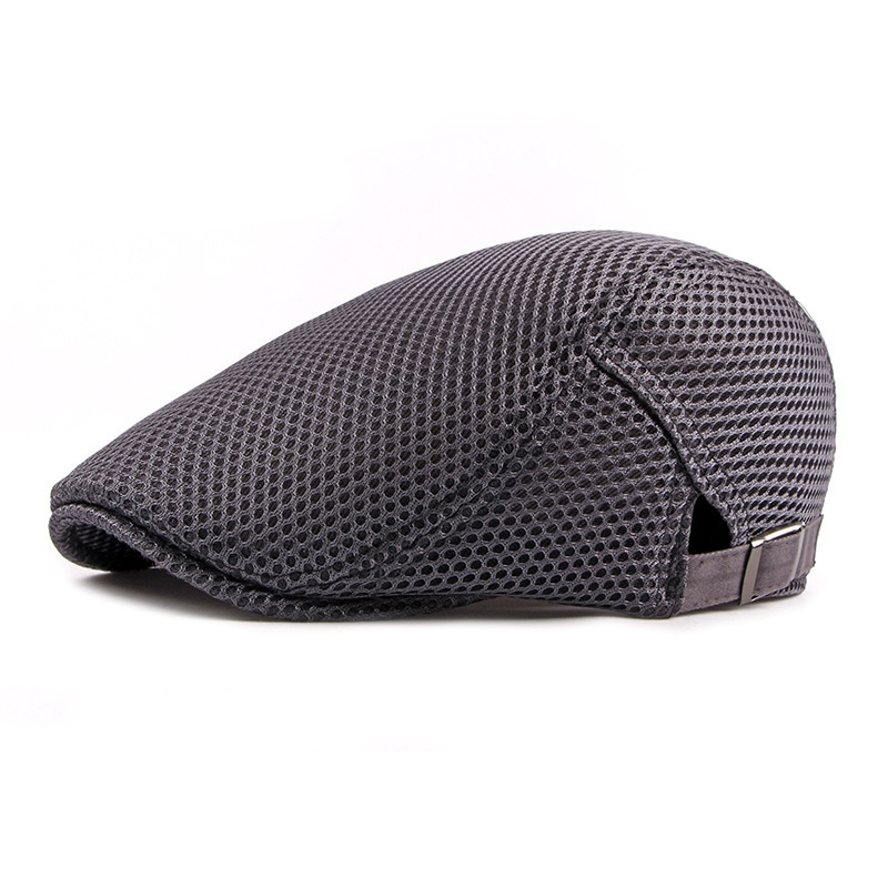 Adjustable Breathable Mesh Hat Newsboy Beret Ivy Cap Cabbie Flat Cap - Image 5