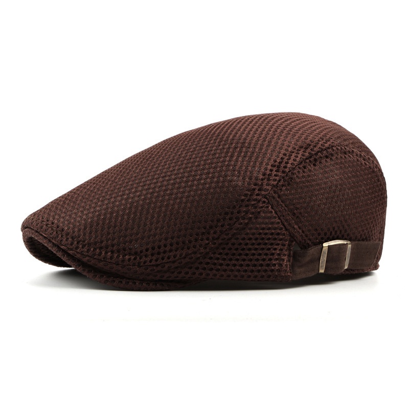 Adjustable Breathable Mesh Hat Newsboy Beret Ivy Cap Cabbie Flat Cap - Image 7