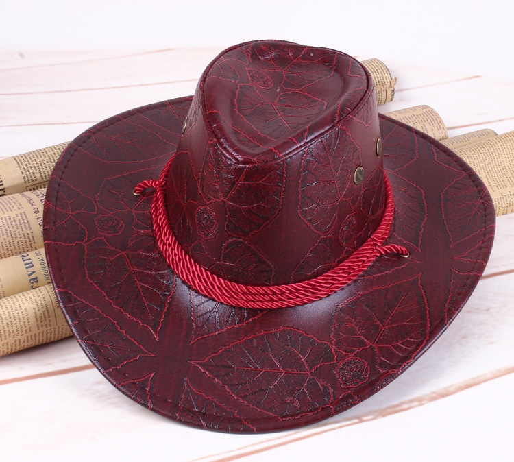 Western Cowboy Hat Outdoor Wide Brim Hat Cuero Unisex Sombrero De Cowboy Del Oeste Caballero Sombrero Cosplay - Image 3