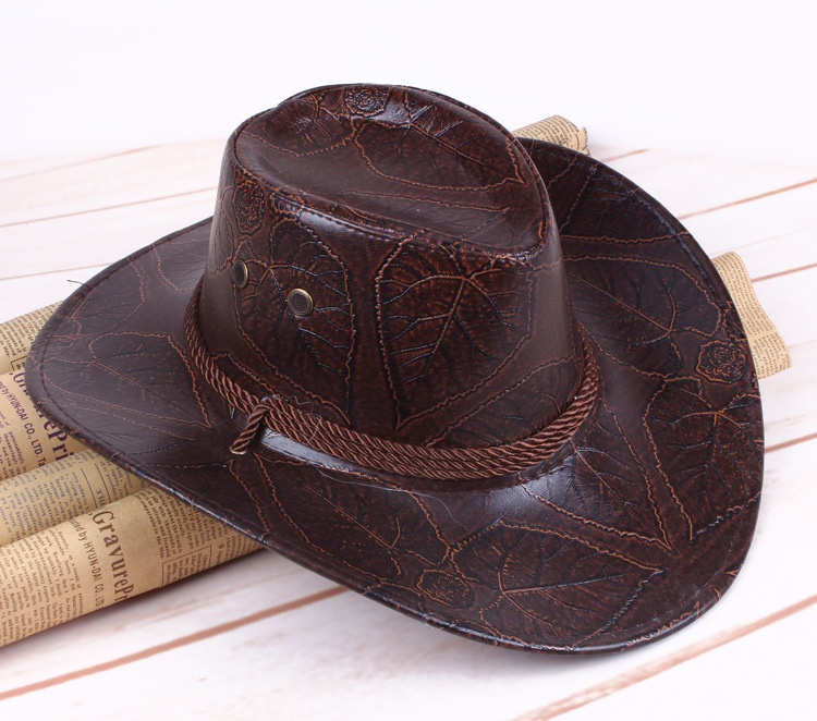 Western Cowboy Hat Outdoor Wide Brim Hat Cuero Unisex Sombrero De Cowboy Del Oeste Caballero Sombrero Cosplay - Image 6