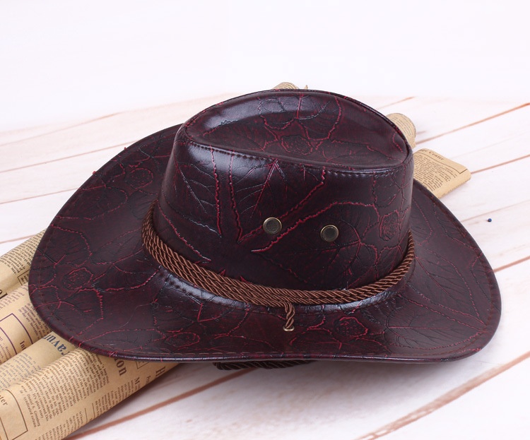 Western Cowboy Hat Outdoor Wide Brim Hat Cuero Unisex Sombrero De Cowboy Del Oeste Caballero Sombrero Cosplay - Image 7