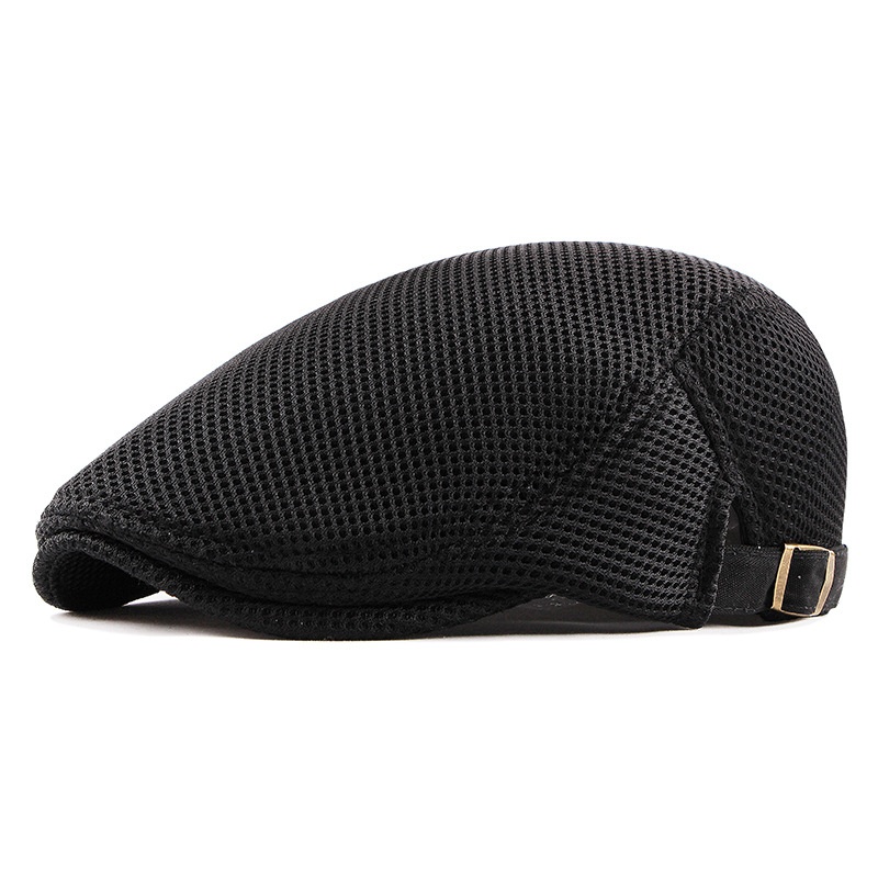 Mesh  Hat Breathable Flat Cap Adjustable Newsboy Beret Ivy Cap Cabbie - Image 5