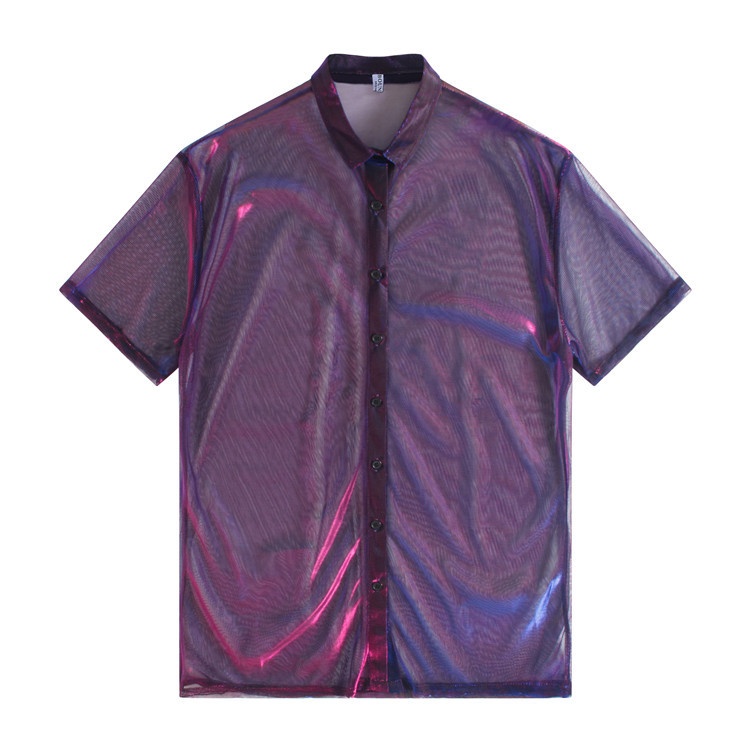 Streetwear Mesh Gradient Laser Women Sunproof Shawl Summer Oversize Sun Protection See Through Blouse - Image 7