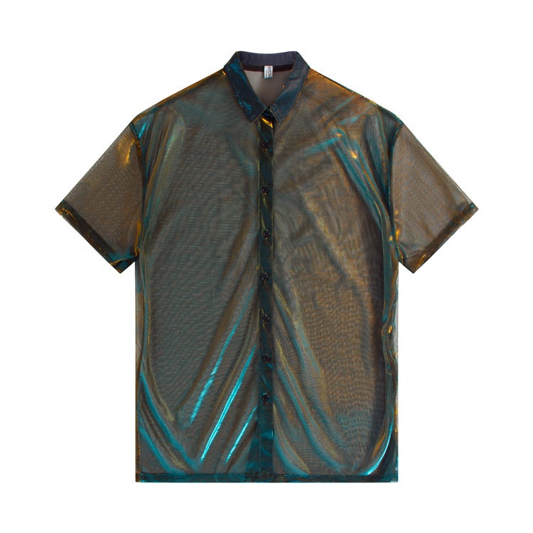 Streetwear Mesh Gradient Laser Women Sunproof Shawl Summer Oversize Sun Protection See Through Blouse - Image 8