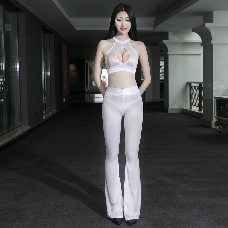 Transparent Thin Tight Elastic Hot Leggings Tights&Bra Two Picese Suit - Image 6