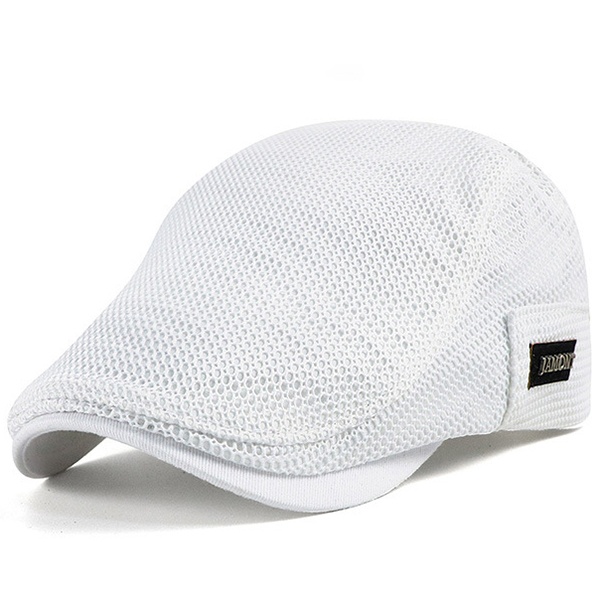 Unisex Cabbie Flat Cap Breathable Summer Mesh Hat Adjustable Newsboy Beret Ivy Cap - Image 4