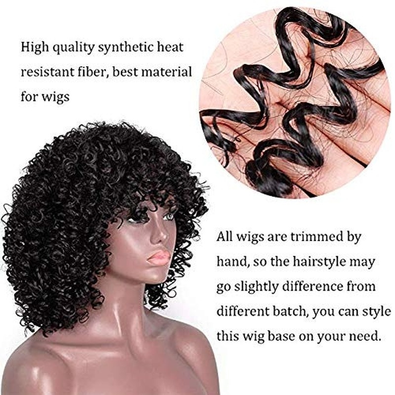 Short Afro Kinkys Curly Hair Wig Afro Wig Short Brown Synthetic Afro Curly Hair Wigs for Women Side Part Wig - Image 13
