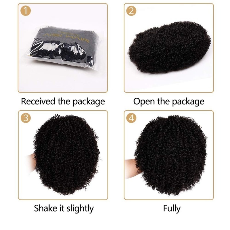 Short Afro Kinkys Curly Hair Wig Afro Wig Short Brown Synthetic Afro Curly Hair Wigs for Women Side Part Wig - Image 15