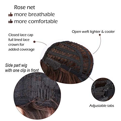 Brown Ombre Wigs Long Curly Side Part Wig 2 Tone  Wavy Wigs for Women Synthetic Heat Resistant Party Wigs Natural Looking - Image 11