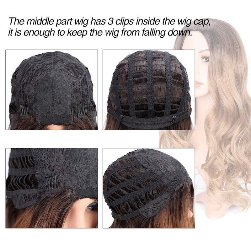 Brown Ombre Wigs Long Curly Side Part Wig 2 Tone  Wavy Wigs for Women Synthetic Heat Resistant Party Wigs Natural Looking - Image 14