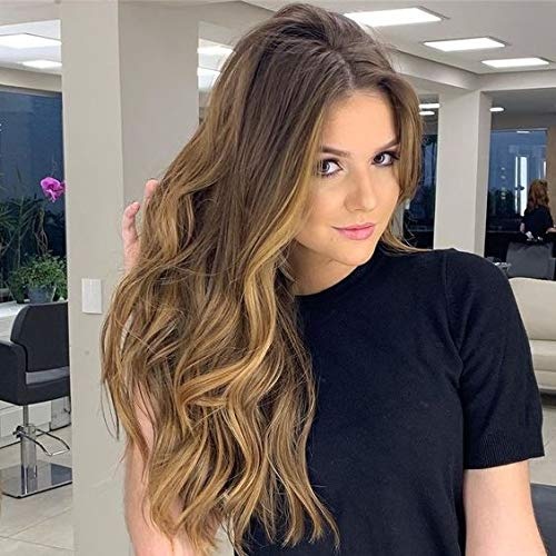 Brown Ombre Wigs Long Curly Side Part Wig 2 Tone  Wavy Wigs for Women Synthetic Heat Resistant Party Wigs Natural Looking - Image 6