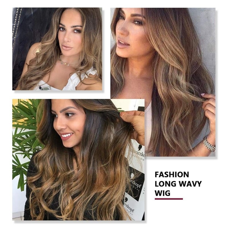 Brown Ombre Wigs Long Curly Side Part Wig 2 Tone  Wavy Wigs for Women Synthetic Heat Resistant Party Wigs Natural Looking - Image 7