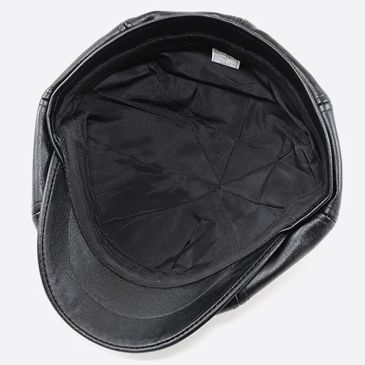 PU Leather Cap  Beret Golf Cap Mens Vintage Newsboy Peaked Hats - Image 6