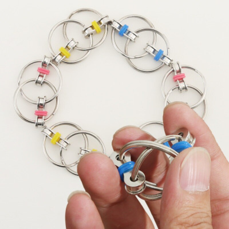 Bike Chain Fidget Toy Flippy Chain Stress Reducer Key Chain Fidget Toy for Autism ADD ADHD Sensory Kids - Image 3