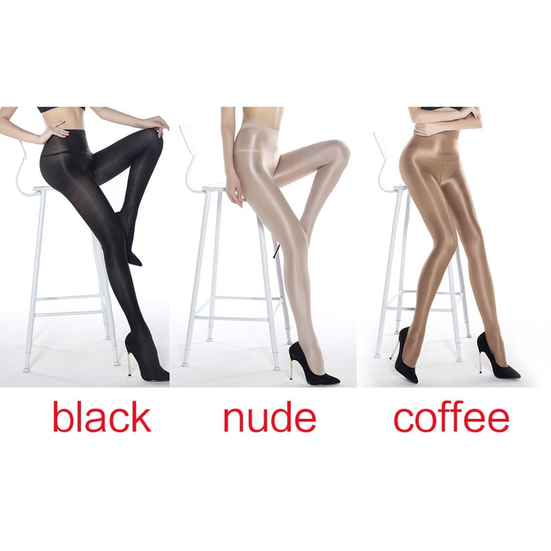 Women Sexy Fashion Sheer Stretch Tights Shiny Glossy Shaping Stockings 70D Oil Pantyhose - Image 3