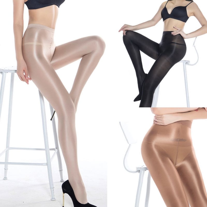 Women Sexy Fashion Sheer Stretch Tights Shiny Glossy Shaping Stockings 70D Oil Pantyhose - Image 4