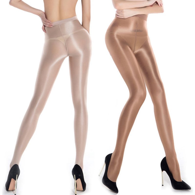 Women Sexy Fashion Sheer Stretch Tights Shiny Glossy Shaping Stockings 70D Oil Pantyhose - Image 7
