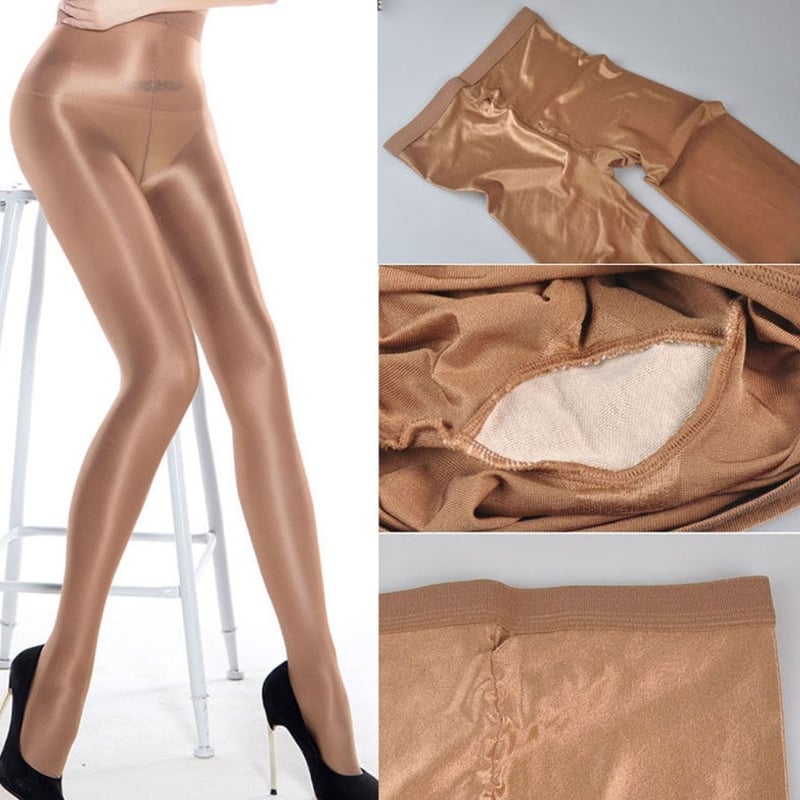 Women Sexy Fashion Sheer Stretch Tights Shiny Glossy Shaping Stockings 70D Oil Pantyhose - Image 4