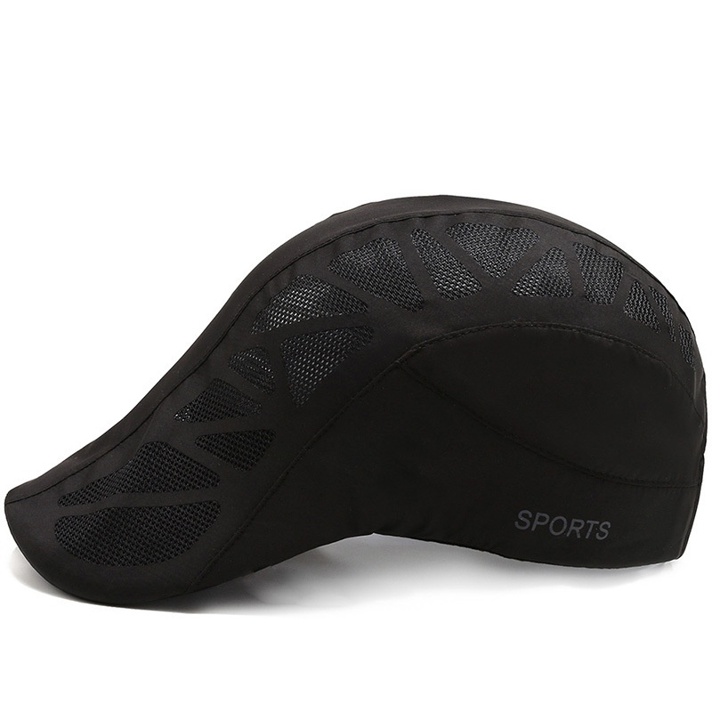 Breathable Summer Flat Cap Mesh Hat Adjustable Newsboy Beret Ivy Cap Unisex Cabbie Cap - Image 2