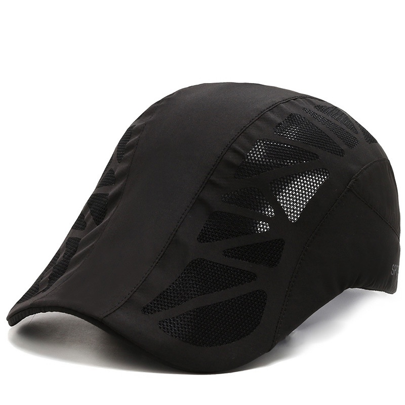 Breathable Summer Flat Cap Mesh Hat Adjustable Newsboy Beret Ivy Cap Unisex Cabbie Cap - Image 6