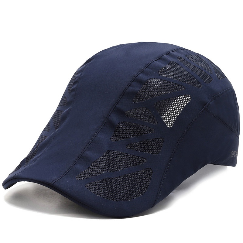 Breathable Summer Flat Cap Mesh Hat Adjustable Newsboy Beret Ivy Cap Unisex Cabbie Cap - Image 7