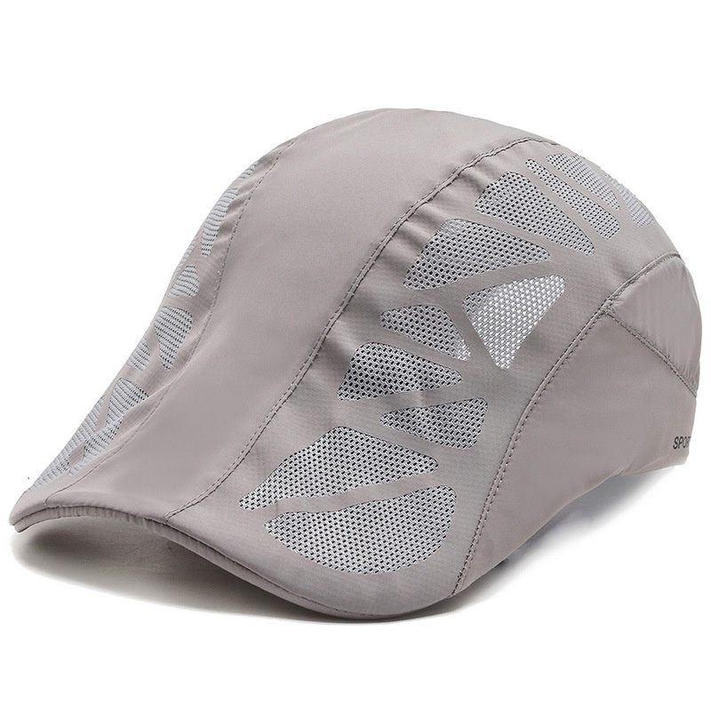 Breathable Summer Flat Cap Mesh Hat Adjustable Newsboy Beret Ivy Cap Unisex Cabbie Cap - Image 9