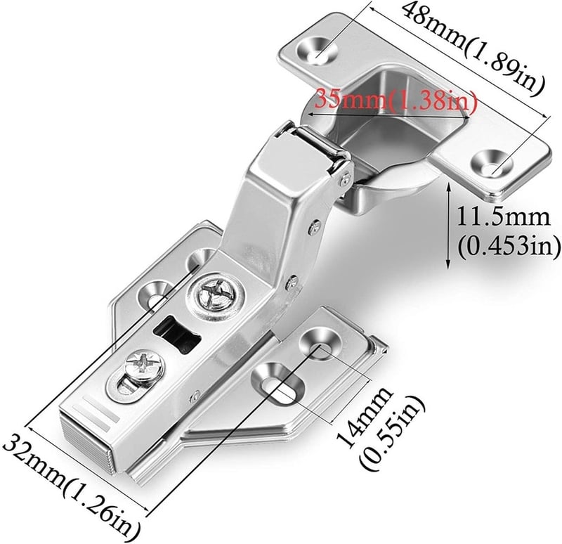 Frameless Cabinet Door Concealed Hinges Soft-Close European Inset Stainless - Image 4