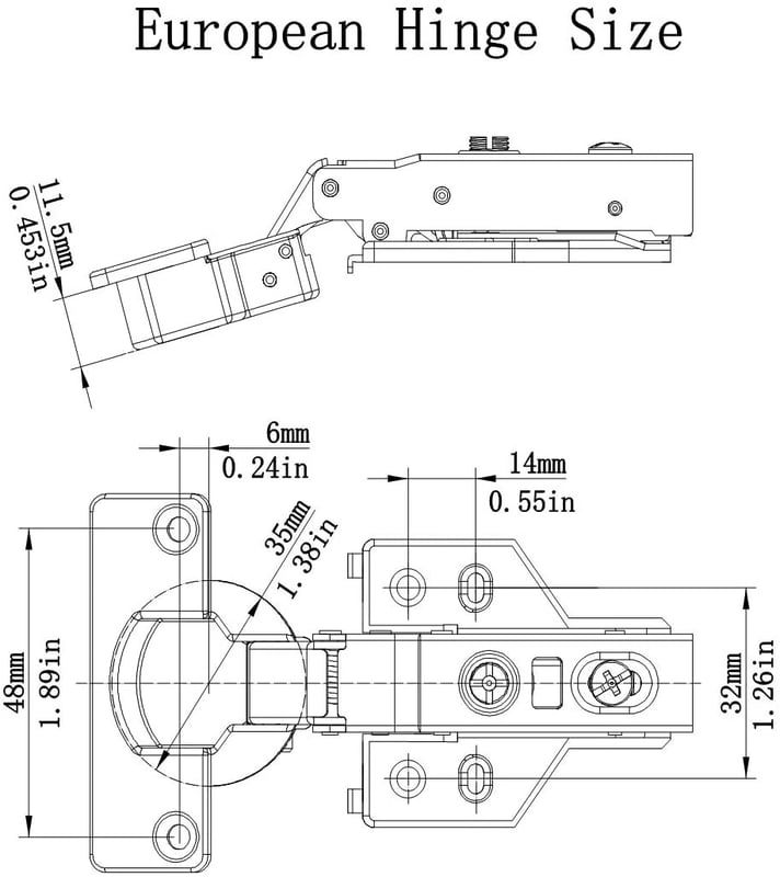 Frameless Cabinet Door Concealed Hinges Soft-Close European Inset Stainless - Image 7