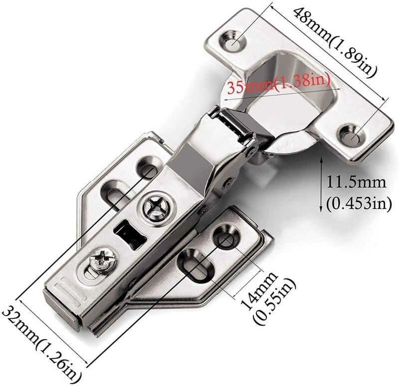 Frameless Cabinet Door Concealed Hinges Soft-Close European Inset Stainless - Image 8
