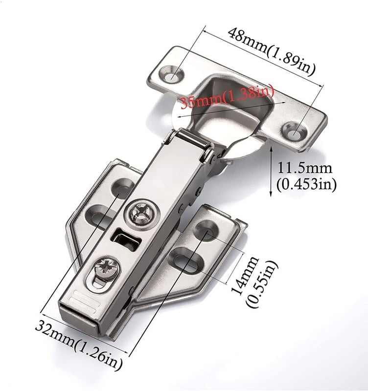 Frameless Cabinet Door Concealed Hinges Soft-Close European Inset Stainless - Image 11