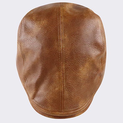 Men's Leather Leather Beret Hunting Cap Beanie Trucker Leather Cap Mens Sports Hat - Image 3