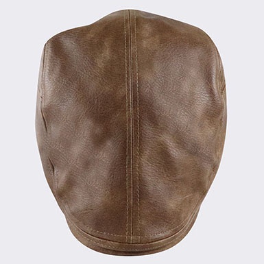 Men's Leather Leather Beret Hunting Cap Beanie Trucker Leather Cap Mens Sports Hat - Image 4