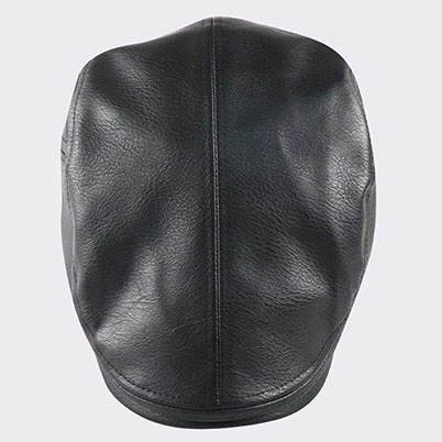 Men's Leather Leather Beret Hunting Cap Beanie Trucker Leather Cap Mens Sports Hat - Image 5