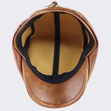 Men's Leather Leather Beret Hunting Cap Beanie Trucker Leather Cap Mens Sports Hat - Image 8