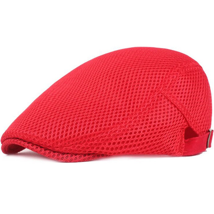 Men Mesh Flat Cap Adjustable Breathable Summer Newsboy Hat Beret Cabbie Ivy Hat Gatsby Newsboy Hat for Driving Hunting(One Size) - Image 2