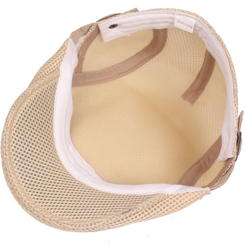 Men Mesh Flat Cap Adjustable Breathable Summer Newsboy Hat Beret Cabbie Ivy Hat Gatsby Newsboy Hat for Driving Hunting(One Size) - Image 12