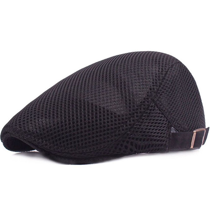 Men Mesh Flat Cap Adjustable Breathable Summer Newsboy Hat Beret Cabbie Ivy Hat Gatsby Newsboy Hat for Driving Hunting(One Size) - Image 3