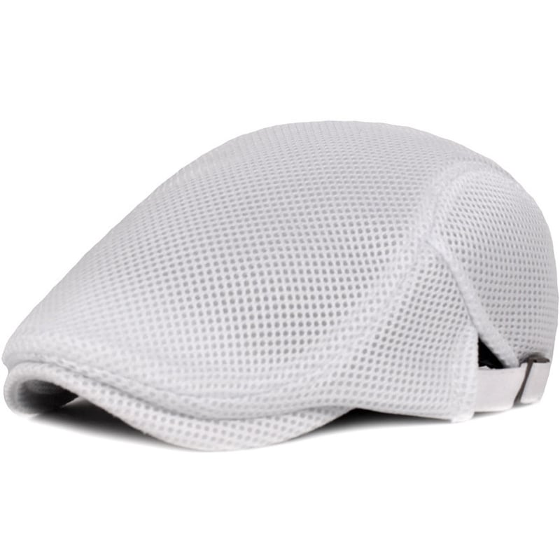 Men Mesh Flat Cap Adjustable Breathable Summer Newsboy Hat Beret Cabbie Ivy Hat Gatsby Newsboy Hat for Driving Hunting(One Size) - Image 4