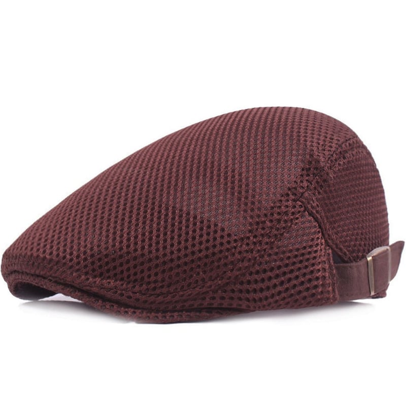 Men Mesh Flat Cap Adjustable Breathable Summer Newsboy Hat Beret Cabbie Ivy Hat Gatsby Newsboy Hat for Driving Hunting(One Size) - Image 7