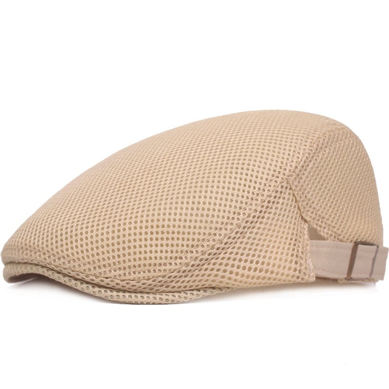 Men Mesh Flat Cap Adjustable Breathable Summer Newsboy Hat Beret Cabbie Ivy Hat Gatsby Newsboy Hat for Driving Hunting(One Size) - Image 8