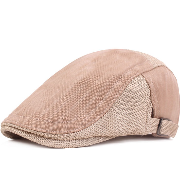 Men Striped Mesh Flat Cap Adjustable Breathable Summer Newsboy Hat Beret Cabbie Ivy Hat Gatsby Newsboy Hat for Driving Hunting Cap - Image 3