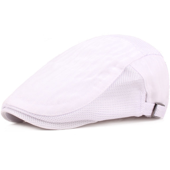 Men Striped Mesh Flat Cap Adjustable Breathable Summer Newsboy Hat Beret Cabbie Ivy Hat Gatsby Newsboy Hat for Driving Hunting Cap - Image 5