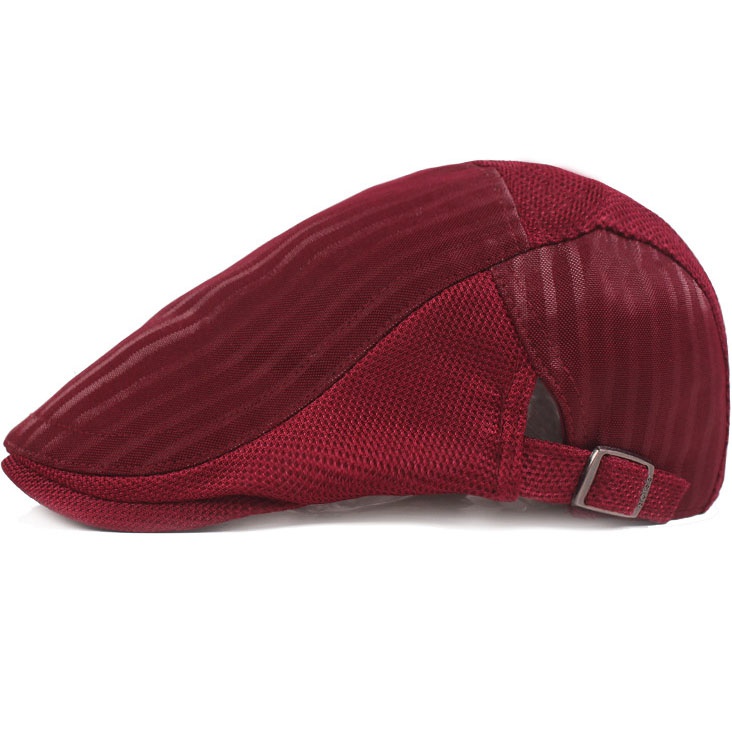 Men Striped Mesh Flat Cap Adjustable Breathable Summer Newsboy Hat Beret Cabbie Ivy Hat Gatsby Newsboy Hat for Driving Hunting Cap - Image 7