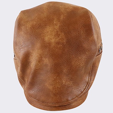 Mens Sports Leather Cap Beret Hunting Hat Beanie Trucker Leather Cap - Image 8