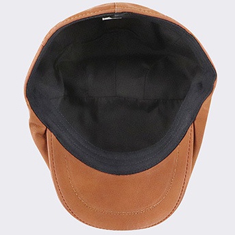 Men's Leather Beret Hunting Cap Sports Hat Beanie Trucker Leather Cap - Image 6
