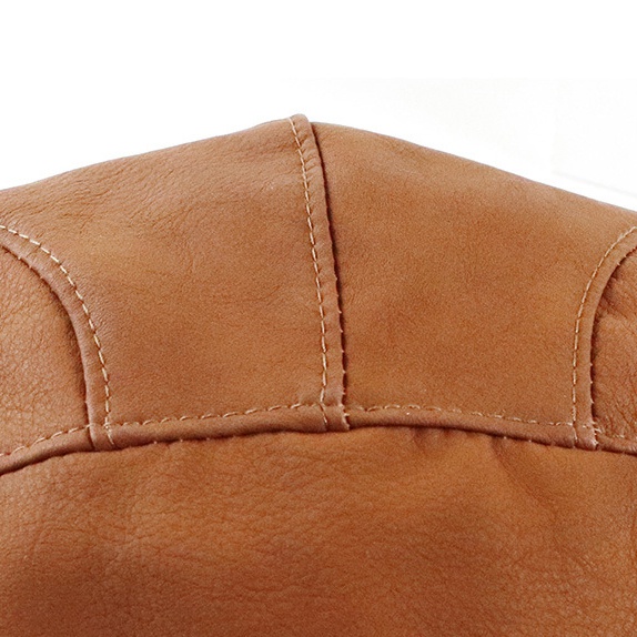 Men's Leather Beret Hunting Cap Sports Hat Beanie Trucker Leather Cap - Image 7