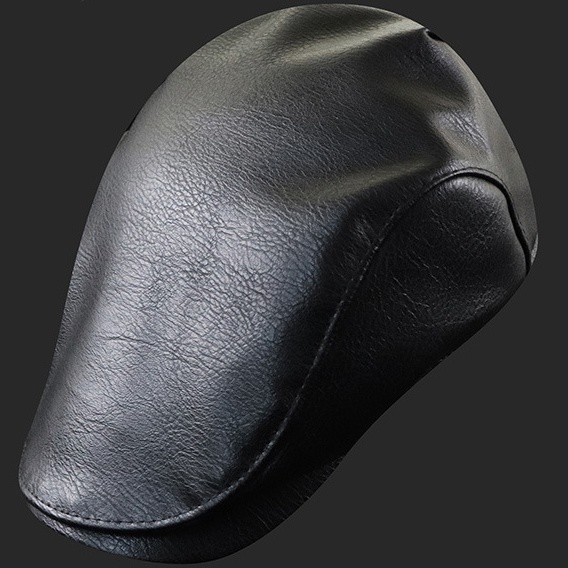 Men's Leather Beret Hunting Cap Trucker Leather Cap Mens Sports Hat - Image 3