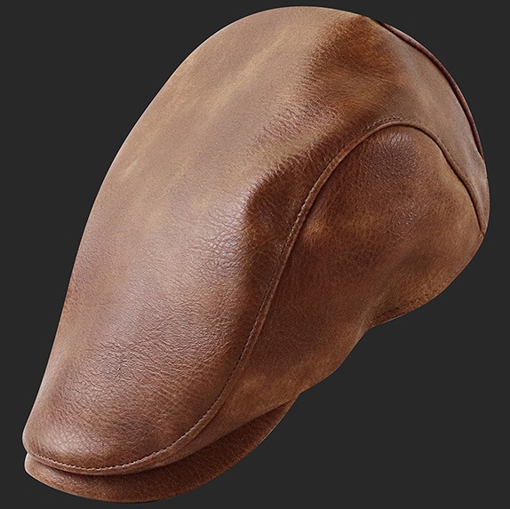 Men's Leather Beret Hunting Cap Trucker Leather Cap Mens Sports Hat - Image 4