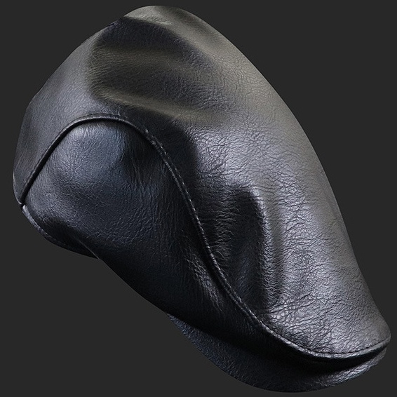 Men's Leather Beret Hunting Cap Trucker Leather Cap Mens Sports Hat - Image 6